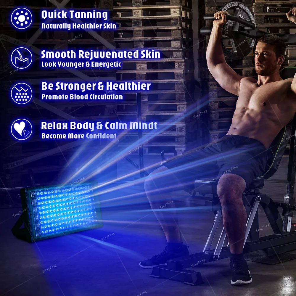 144 LED USB Tanning Light, Portable Full Spectrum Blue Light for Face and Body, Good for Home Tanning and Bronze Skin Tanning