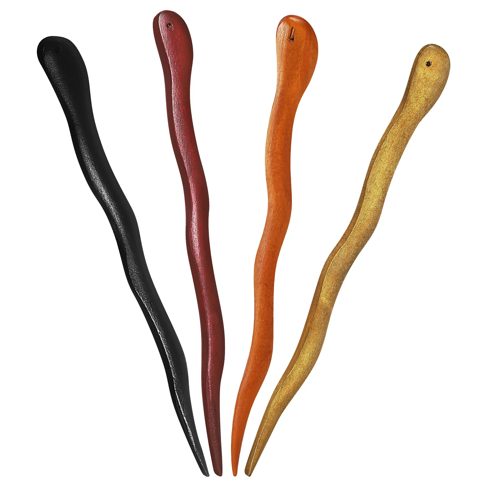 

4pcs Sandalwood Hairpins Wooden Sticks for Women Hanfu Accessories Long Hair Styling Buns Party Wedding Prom Hair Stick