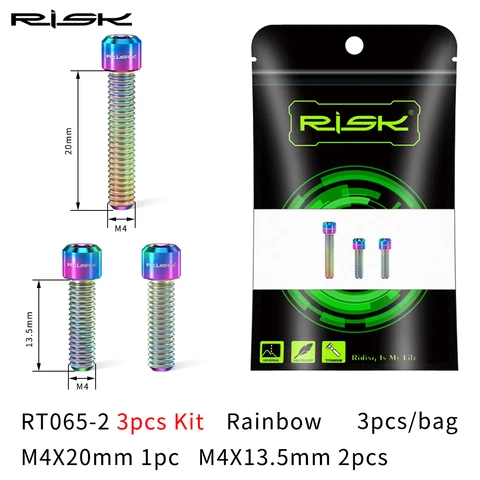 RISK Болты для переключателей передач MTB из титанового сплава M4*13.5/M4x20