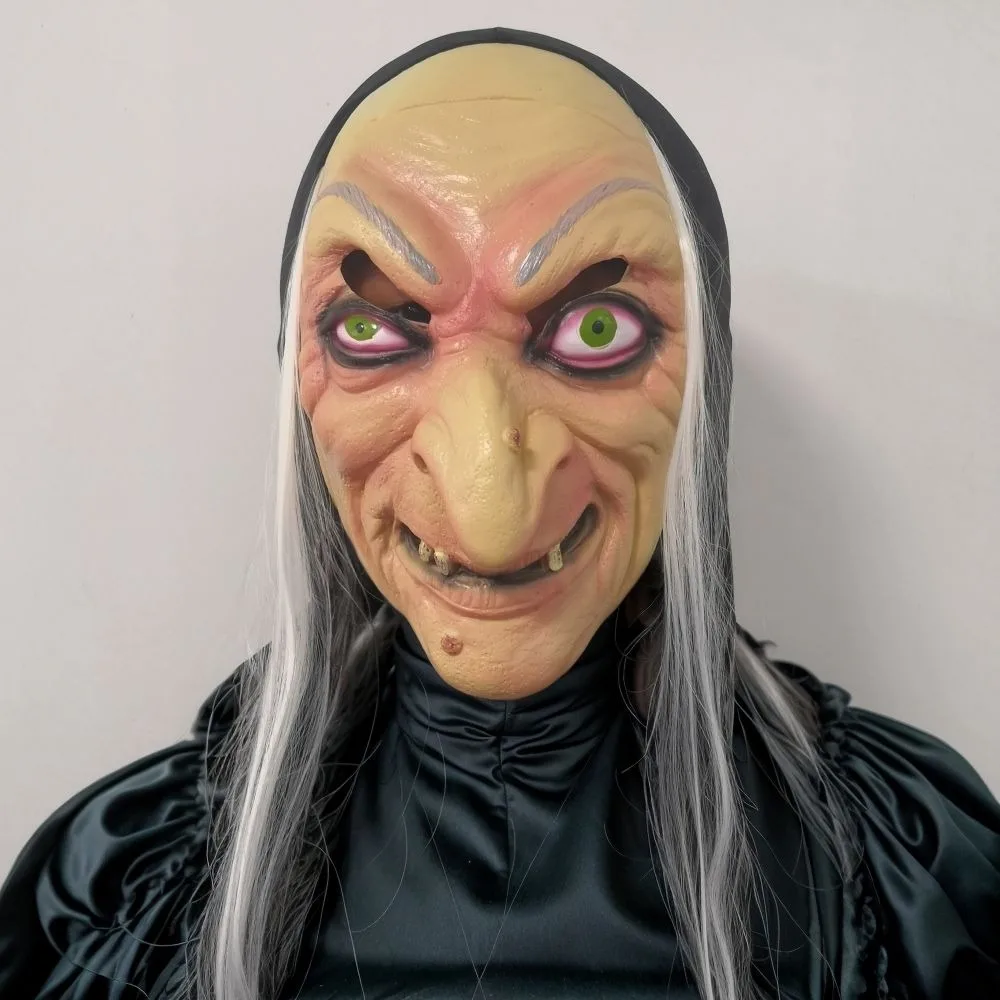 

Halloween Witch Mask Carnival Party Horror Wizard Head Cover Stage Performance Prop Horror Role-Playing Costumes And Accessories