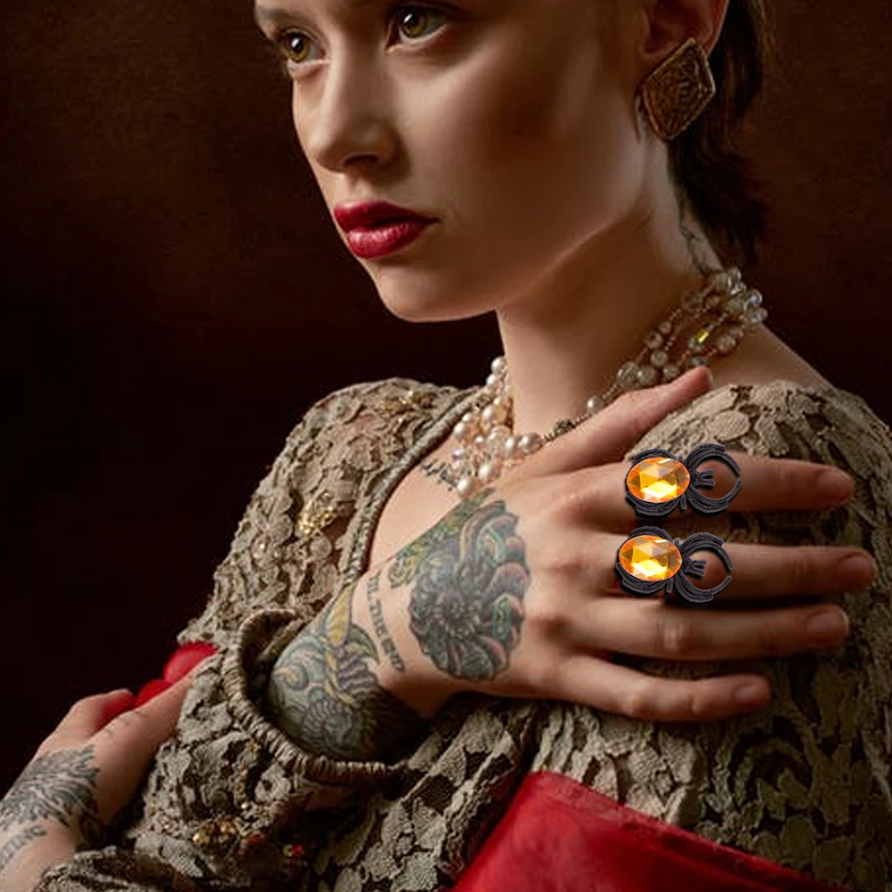 

40 Pcs Spider Ring Simulated Halloween Flashing Creative Plastic Paper Cup Decoration