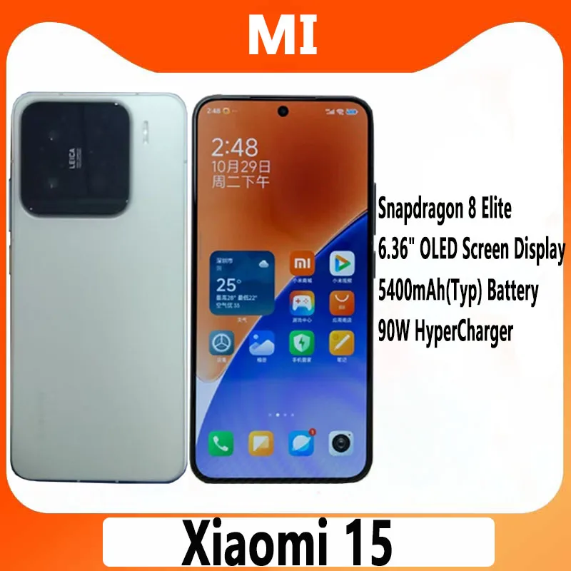 Xiaomi 15 Smartphone CN Version Snapdragon 8 Elite Leica 6.36" OLED Display 50MP OIS Camera 5400mAh Battery 90W Hyper Charge