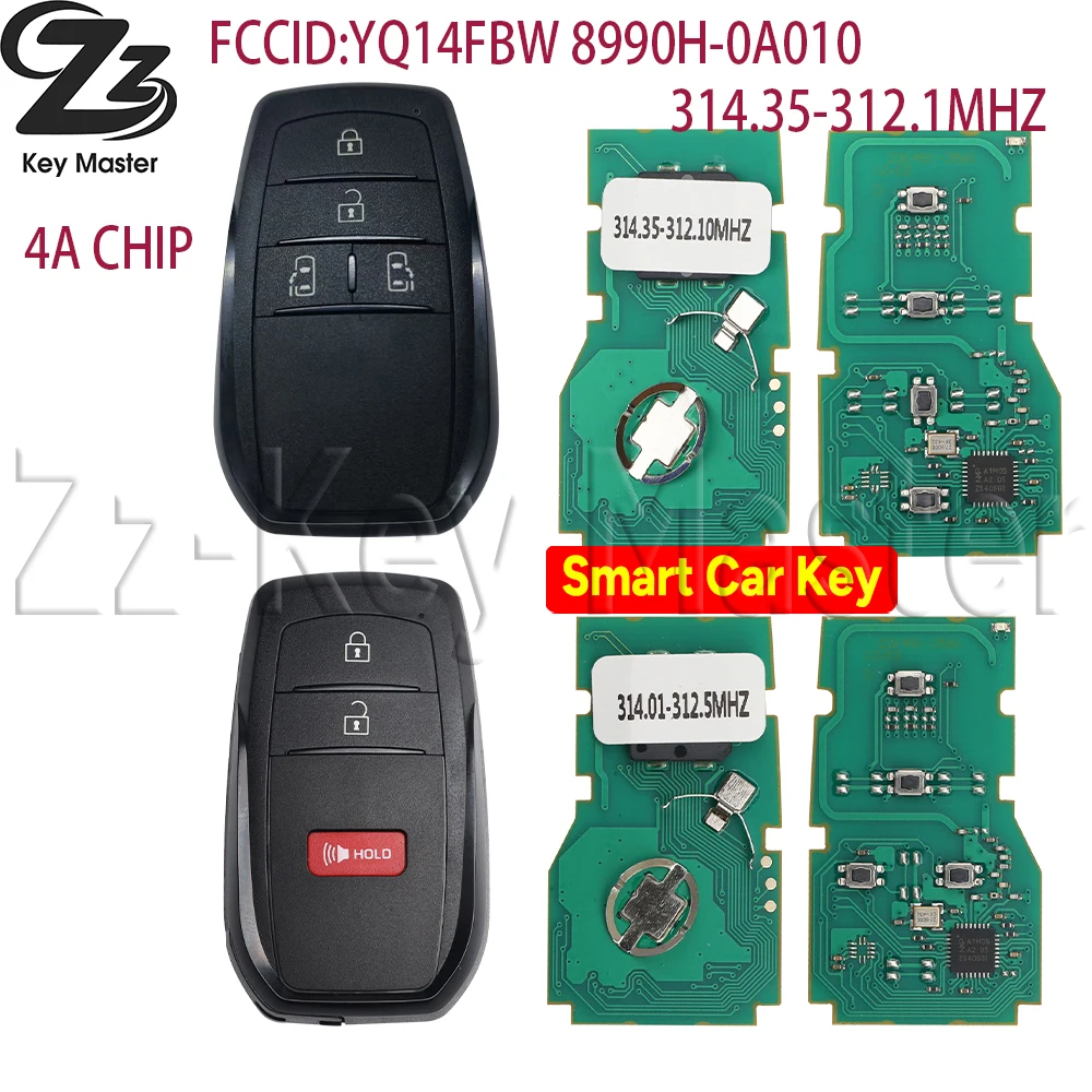 

Магазин Zz-KeyMaster для Toyota Corolla Cross 2022 3/4-кнопочный смарт-ключ HYQ14FBW 8990H-0A010 4A ЧИП