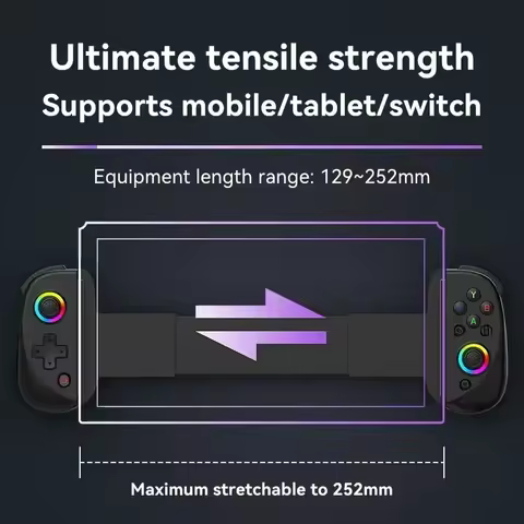 D8 Telescopic Game Controller with Turbo/6-axis Gyro/Vibration Gamepad Bluetooth-Compatible5.2 for Android iOS PS3 PS4 Switch PC