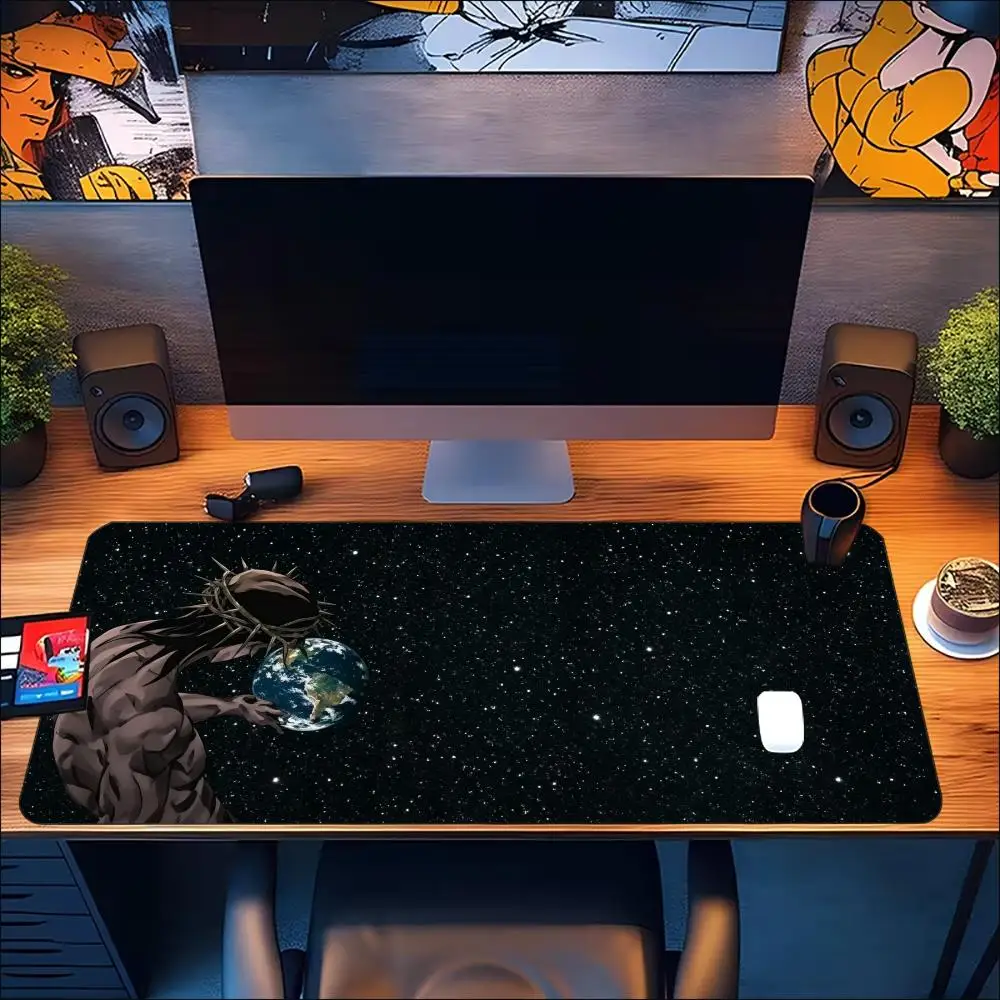 Starry Space Cosmic Anime Character Art Non‑Slip Rubber Mouse Pad For Precise Mouse Control Gaming Desktop Daily Sessions