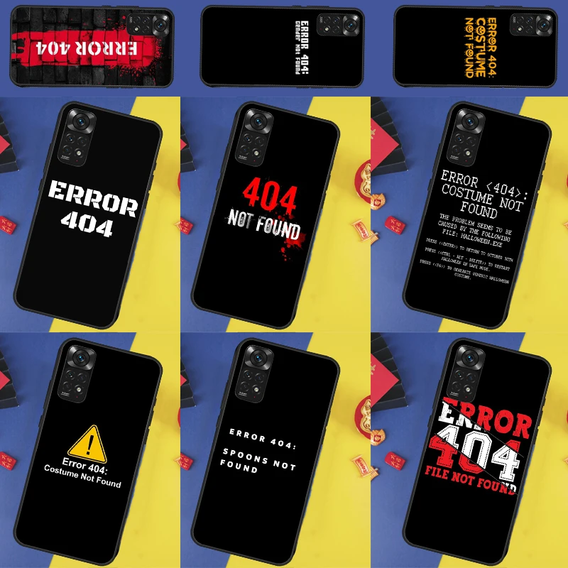 Error 404 not found Case For Xiaomi Redmi Note 12 11 Pro 7 8 9 10 Pro Note 9S 10S 11S Redmi 10C 10 9 9A 9C 12C Cover