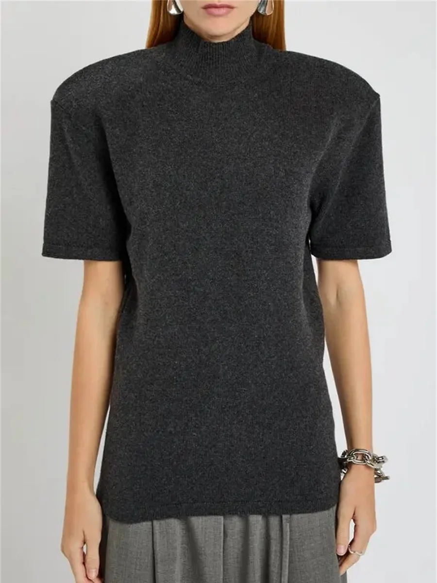 

2025 женский модный шерстяной свитер, вязаный эластичный корсет, водолазка, женский топ, футболка Y2K, новый высококачественный универсальный пуловер, бюстгальтер