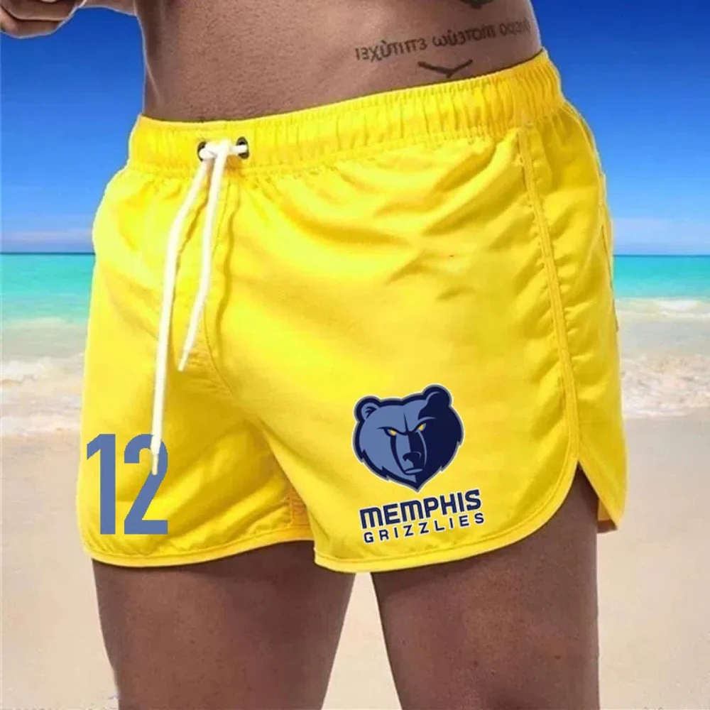 

Повседневные летние мужские шорты 2025, пляжные плавки, спортивные штаны для плавания, быстросохнущие плавки Homme Surf, вентилируемые шнурки, модные повседневные шорты