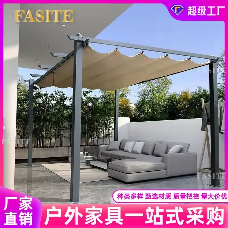 For Outdoor Gazebo Garden Canopy Aluminum Alloy Sun Shelter Thermal Insulation Tent Grape Rack Parking Shed Courtyard Leisure