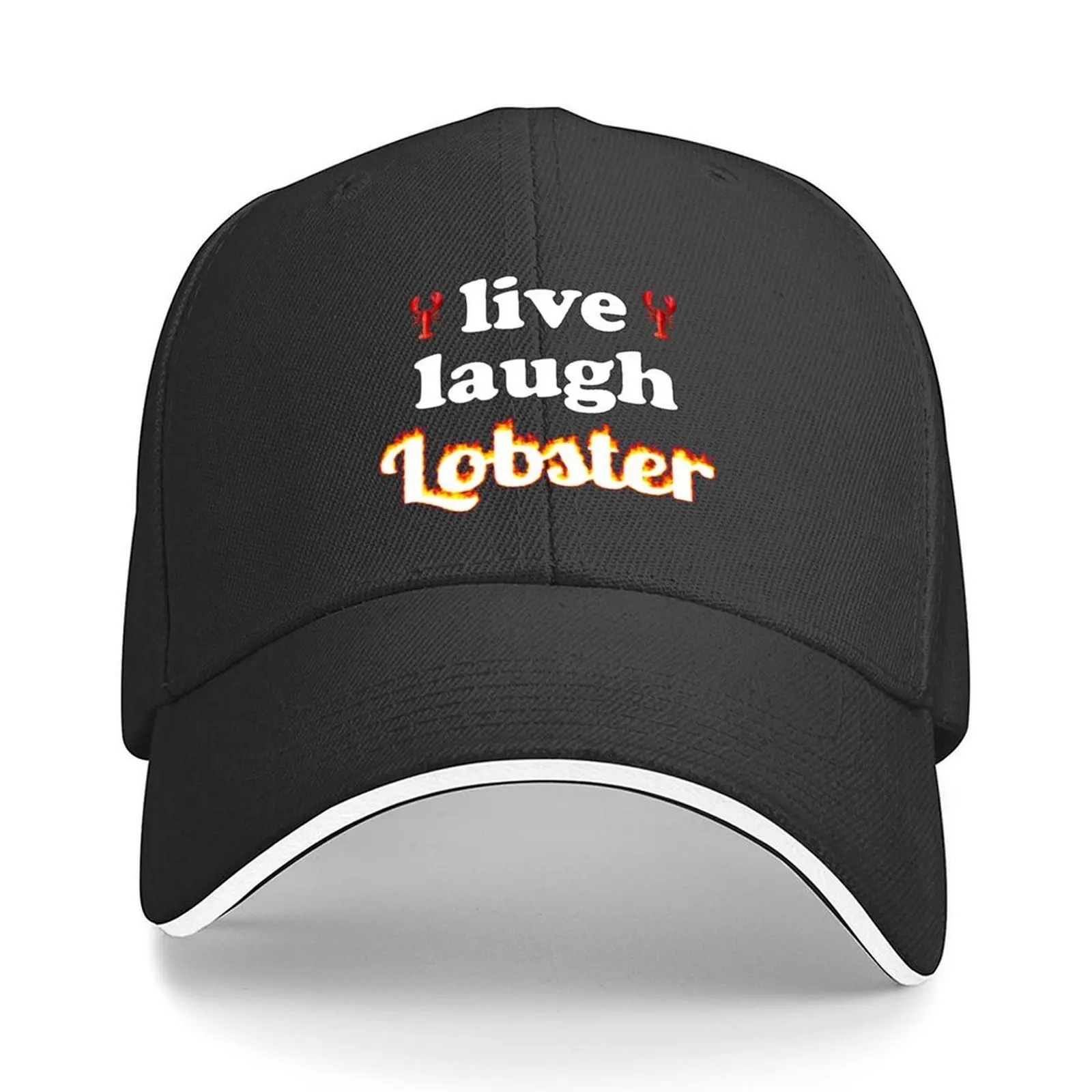 

live laugh lobster Baseball Cap Military Tactical Cap Uv Protection Solar Hat Bobble Hat Big Size Hat Ladies Men's
