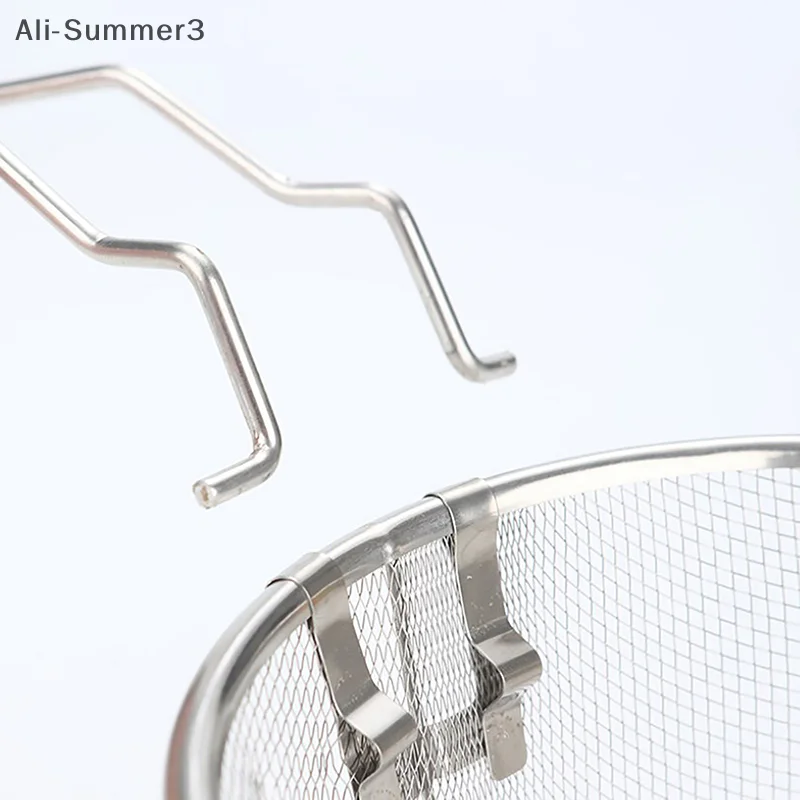 الفرنسية رقاقة القلي مصفاة سلة الفولاذ المقاوم للصدأ سلة القلي العميق المطبخ المقلاة المستديرة شبكة سلكية مع مقبض شبكات مصفاة الأسلاك