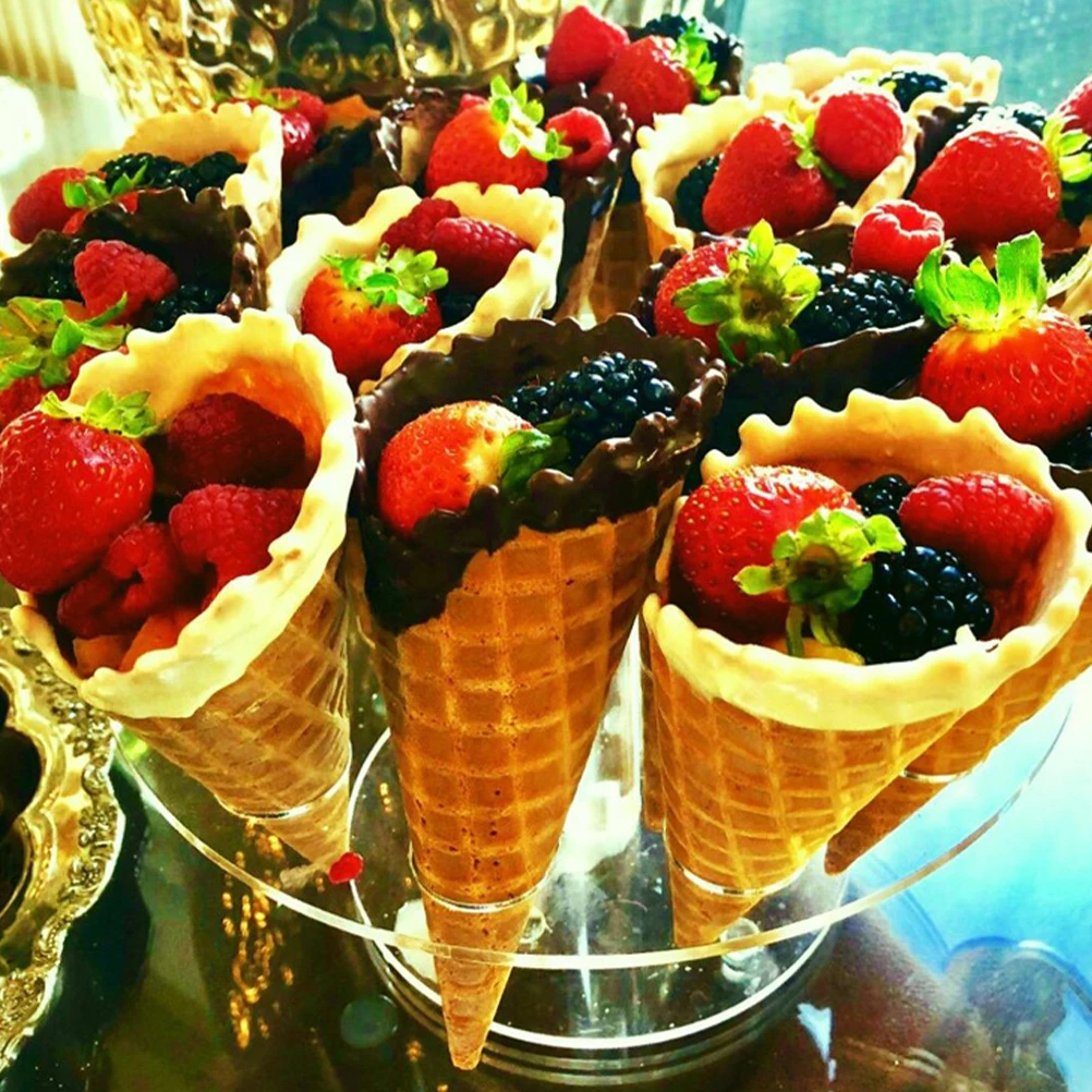 

10Pcs Decorative Ice Cream Cone Holder Transparent Dessert Stand Ice Cream Accessory Party Display