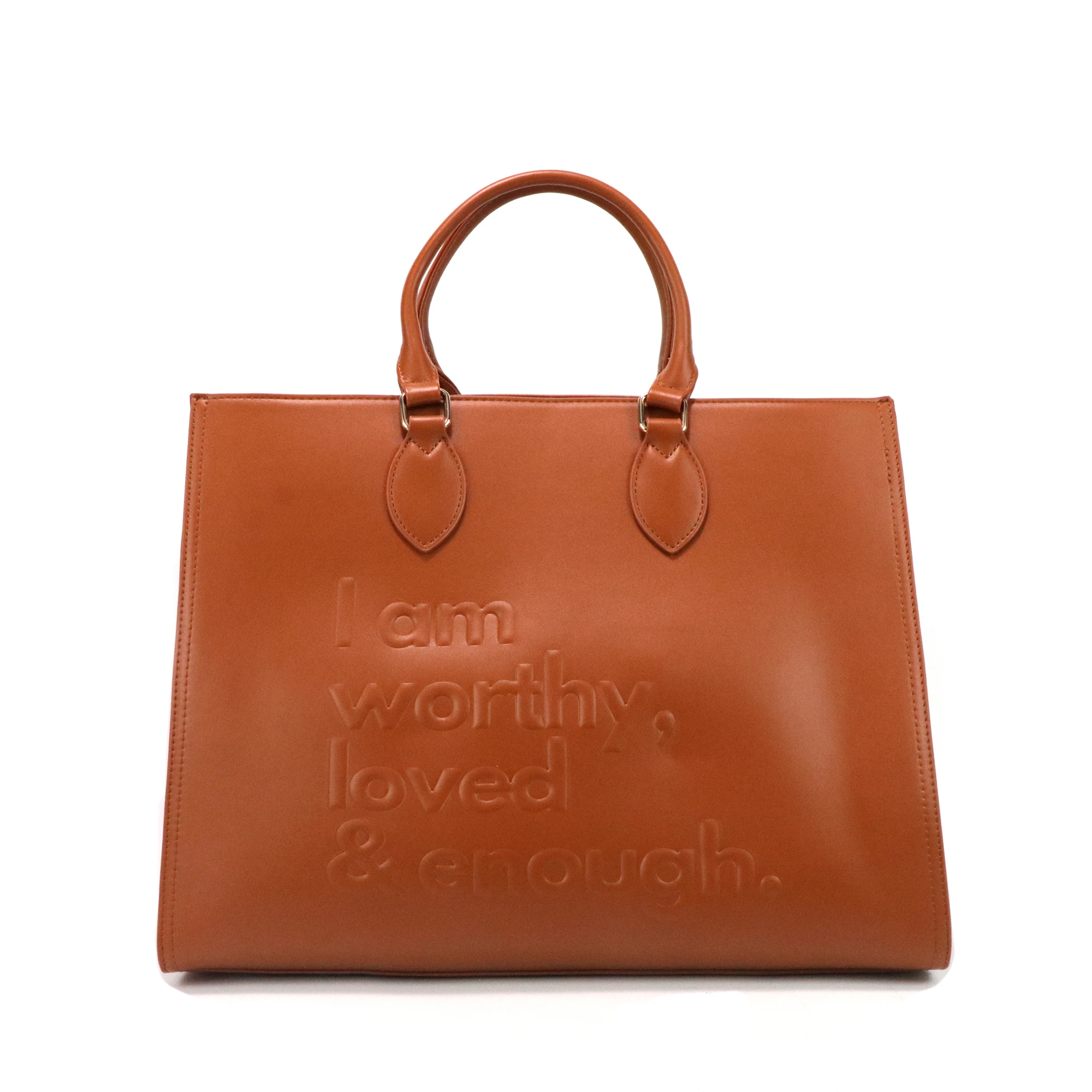 

Gorfia Women's Brown PU Leather Handbag Embossed Large Capacity Shoulder Bag Fashion Work Shopping Travel Trendy Tote Bag