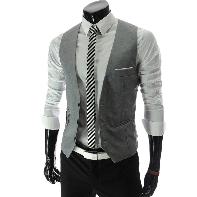 2024 Dress Vests For Men Slim Fit Mens Suit Vest Male Waistcoat Gilet Homme Colete masculino social Formal Business Jacket 4XL