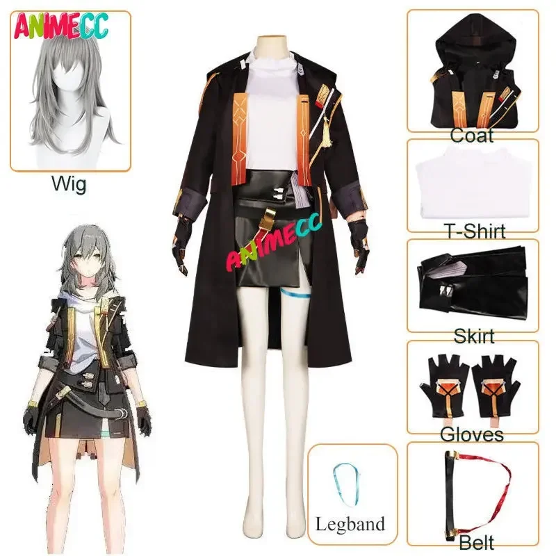 ANIMECC IN STOCK S-3XL Honkai Star Rail Trailblazer Stelle Cosplay Costume Wig Anime Game Helloween Party Outfit for Women