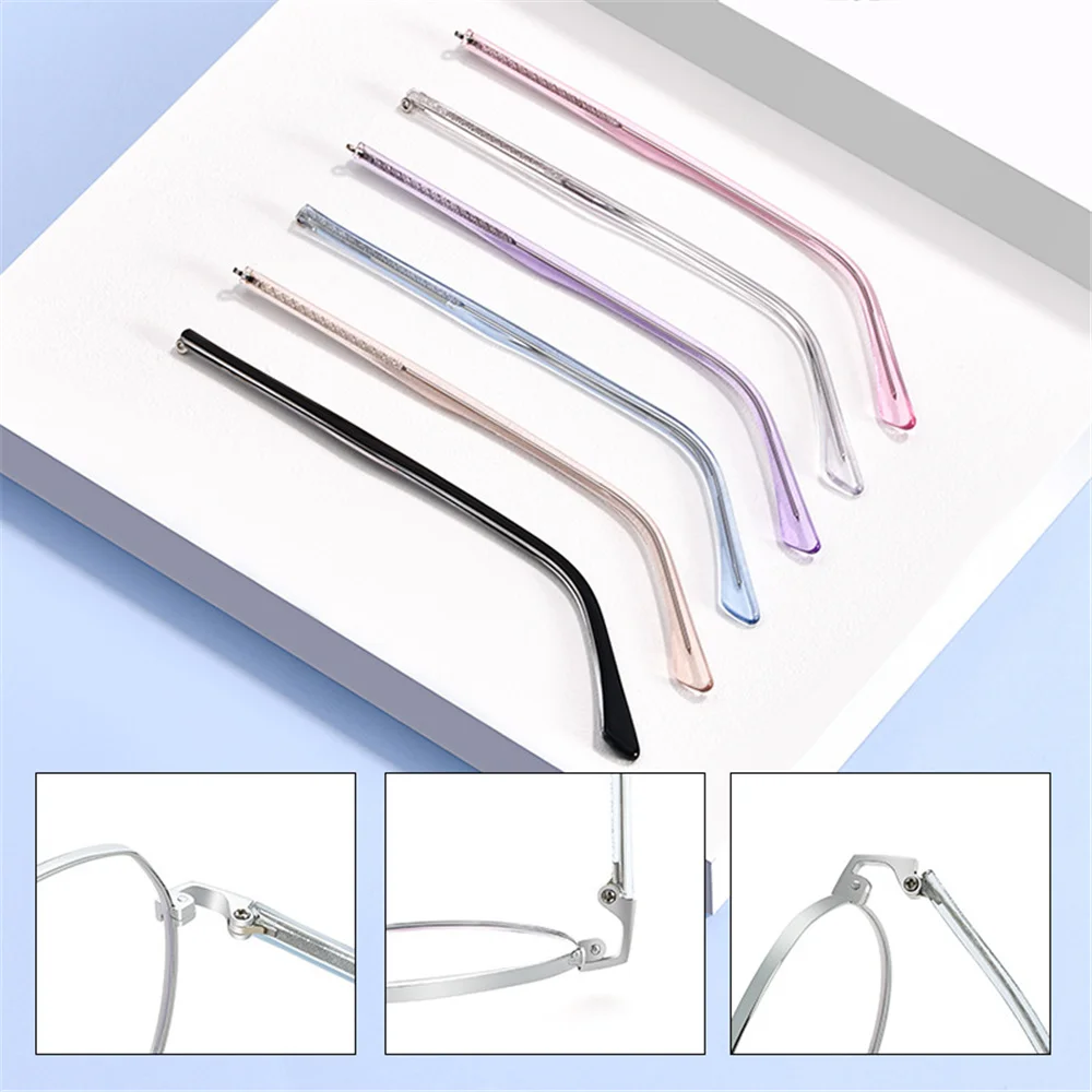 1 Pair Replacement Temple Plastic Metal Arm Glasses Sunglasses Holder Leg Crystal Plain Glasses Accessories Hypoallergenic