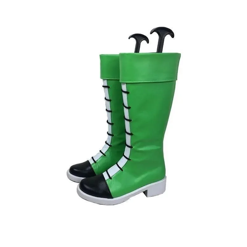 Hunter Hunter Gon Freecs Cosplay Shoes Boots Adult Halloween Carnival Costumes Prop Custom Made Men's Green Anime Boots