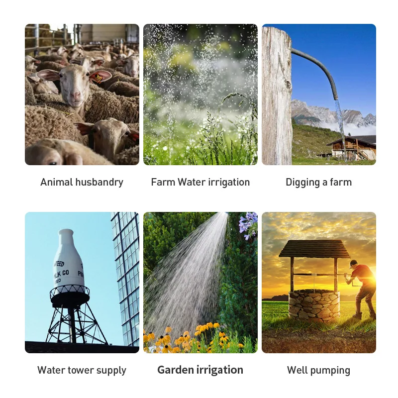 DC Solar Stainless Steel Pump 2 Inches 24V 200W High Head Large Flow Rate Brushless DC Submersible for Water Pumping Irrigation