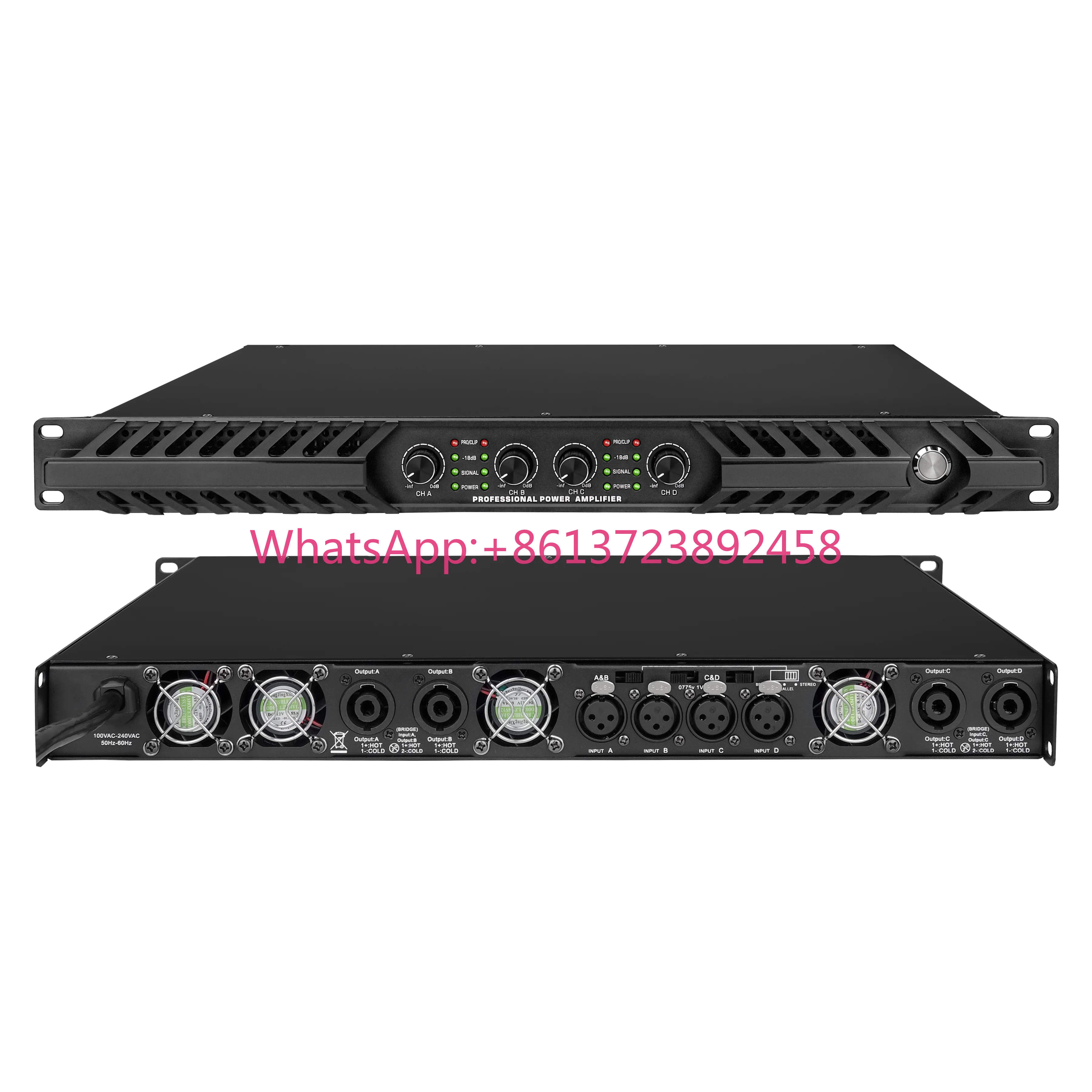EIF DP418 1800W*4 Channel 1U Class D Power Amplifier Professional High-power Amplifier for DJ Wedding Stage and Outdoor Use