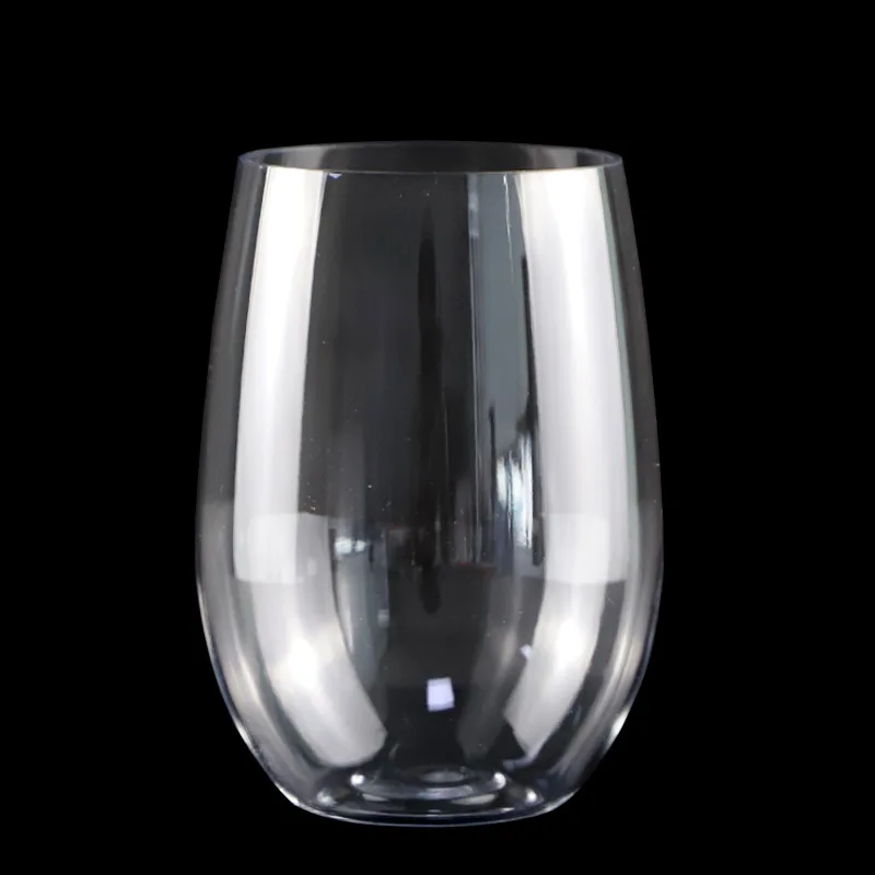 1 or 4PCS Free BPA 16 Oz Disposable Stemless Wine Glasses Juice Cups Unbreakable Tumblers for Party of Christmas or New Year