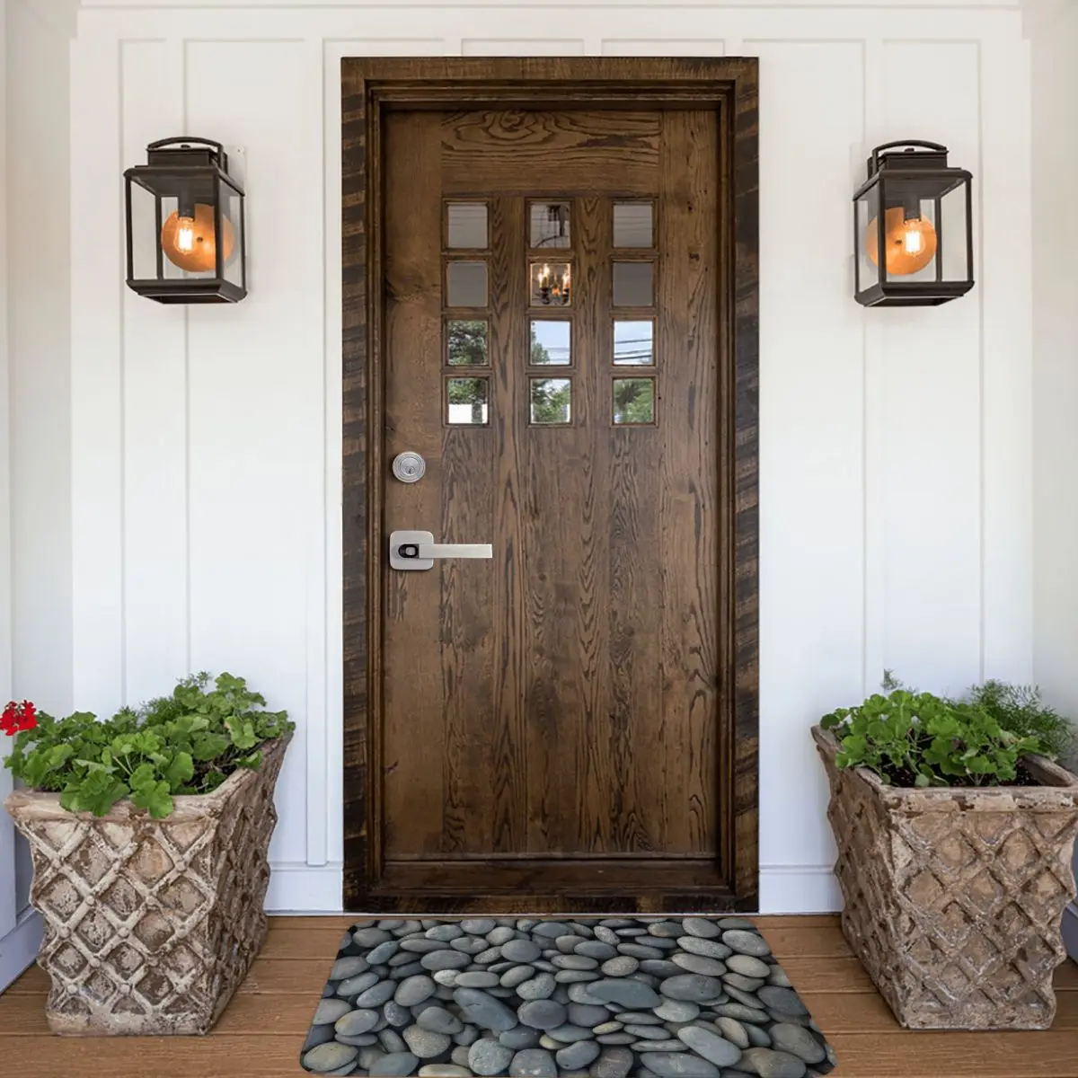Gray River Stone Pebbles River Rock Doormat Non-slip Absorbent Bathroom Floor Mats Home Entrance Rugs Kitchen Carpet Footpad