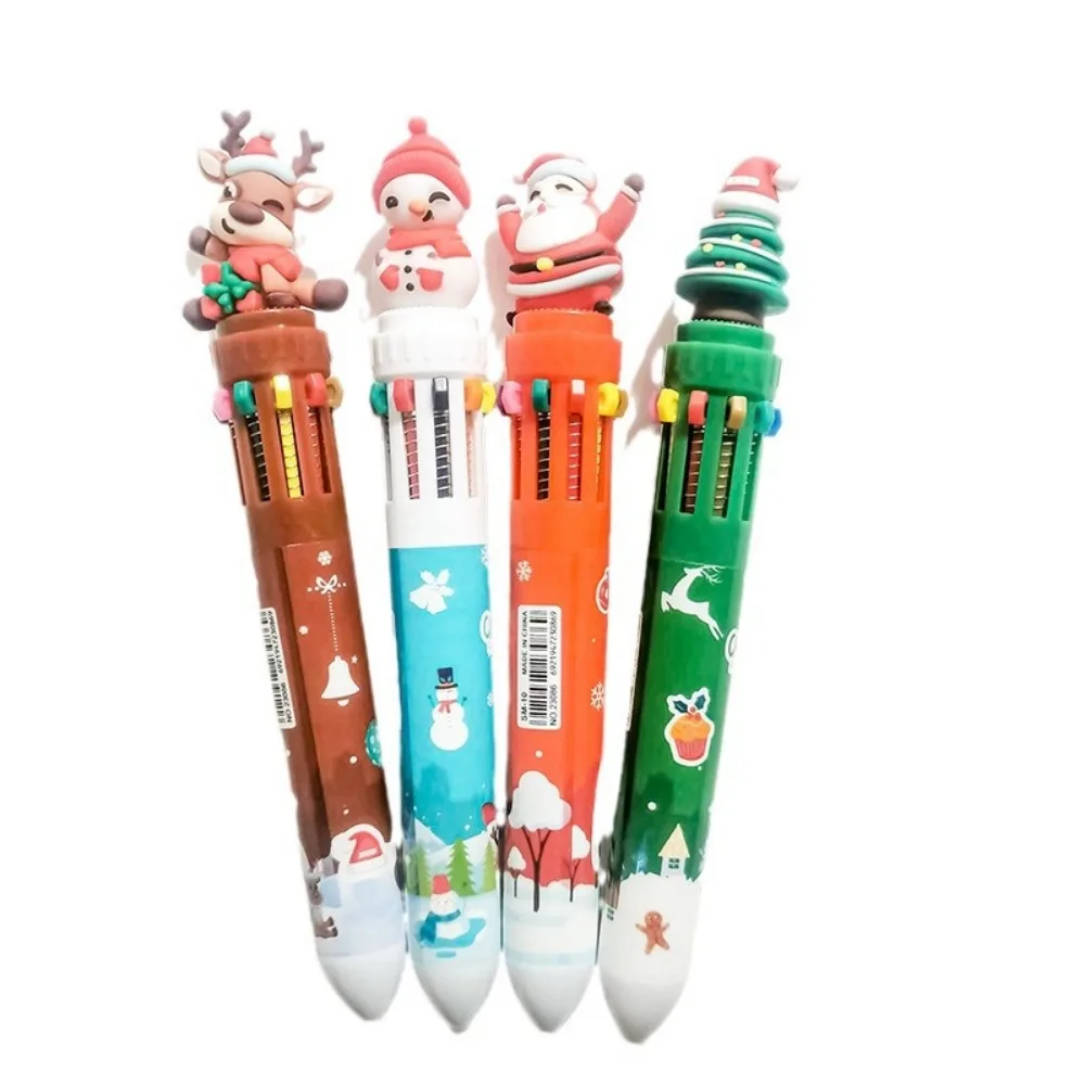 5-20 Pcs Christmas Cartoon Ten Color Pens for Children Birthday Christmas Carnival Party Gifts School Kindergarten Reward Pack