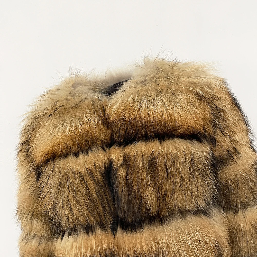 MENINA 2025 ใหม่ธรรมชาติ Raccoon Fox ขนสัตว์คุณภาพสูงเสื้อแจ็คเก็ตฤดูหนาวผู้หญิงปุยขนสัตว์จริงหนา Outerwear Streetwear