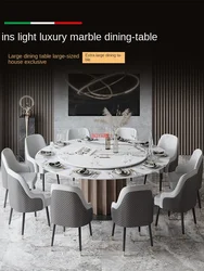 marble dining table large family round 12 dining table villa round table 10 with turntable 12 people's Congress round table