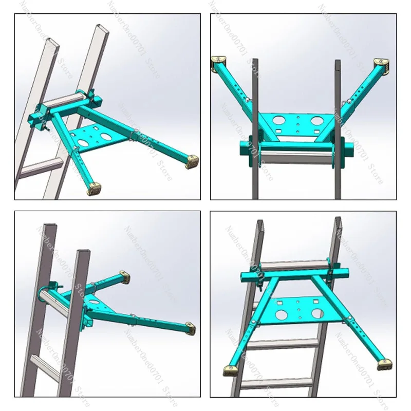 Roof Ladder Stabilizer, Extendable Standoff with Wall Support for Secure & Sturdy Work