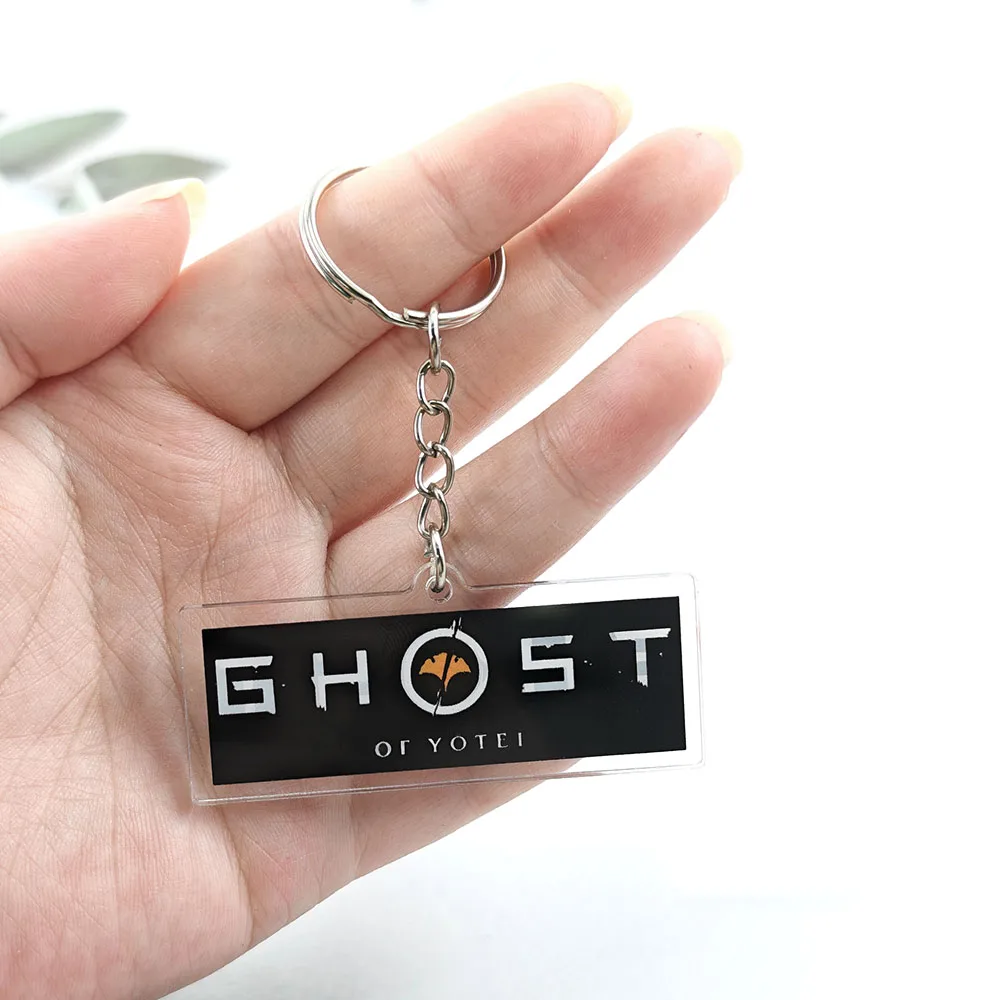 Llaveros de Ghost of Yotei y Ghost of Tsushima, Llavero Acrílico con Logo del Juego, Escudo de Sakai, Jin Sakai, Colgante para Bolsa o Coche, Regalo para Fans