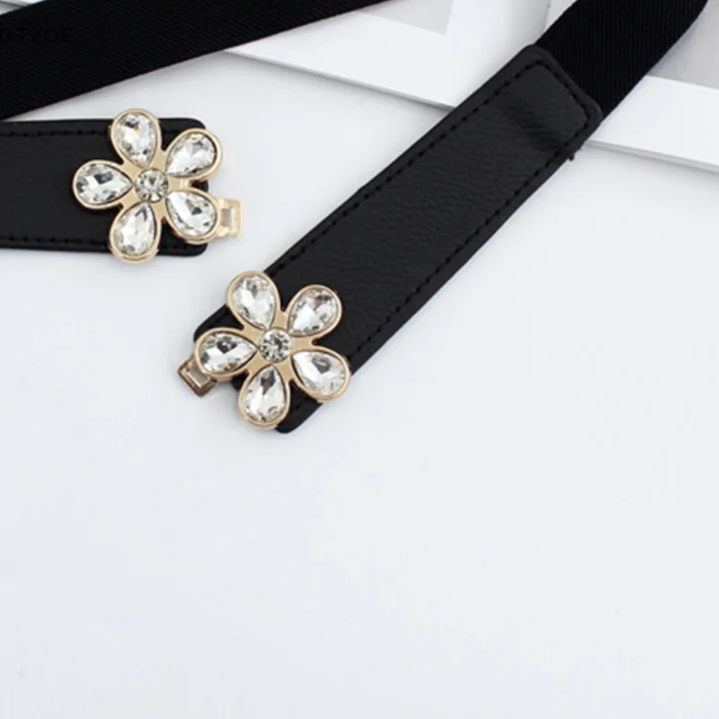 

Fashion 63*2.5 cm Vintage Elastic Stretch Waistband Crystal Belt Cinch Waist Women Wide Waist Belt Cummerbunds Female Belt