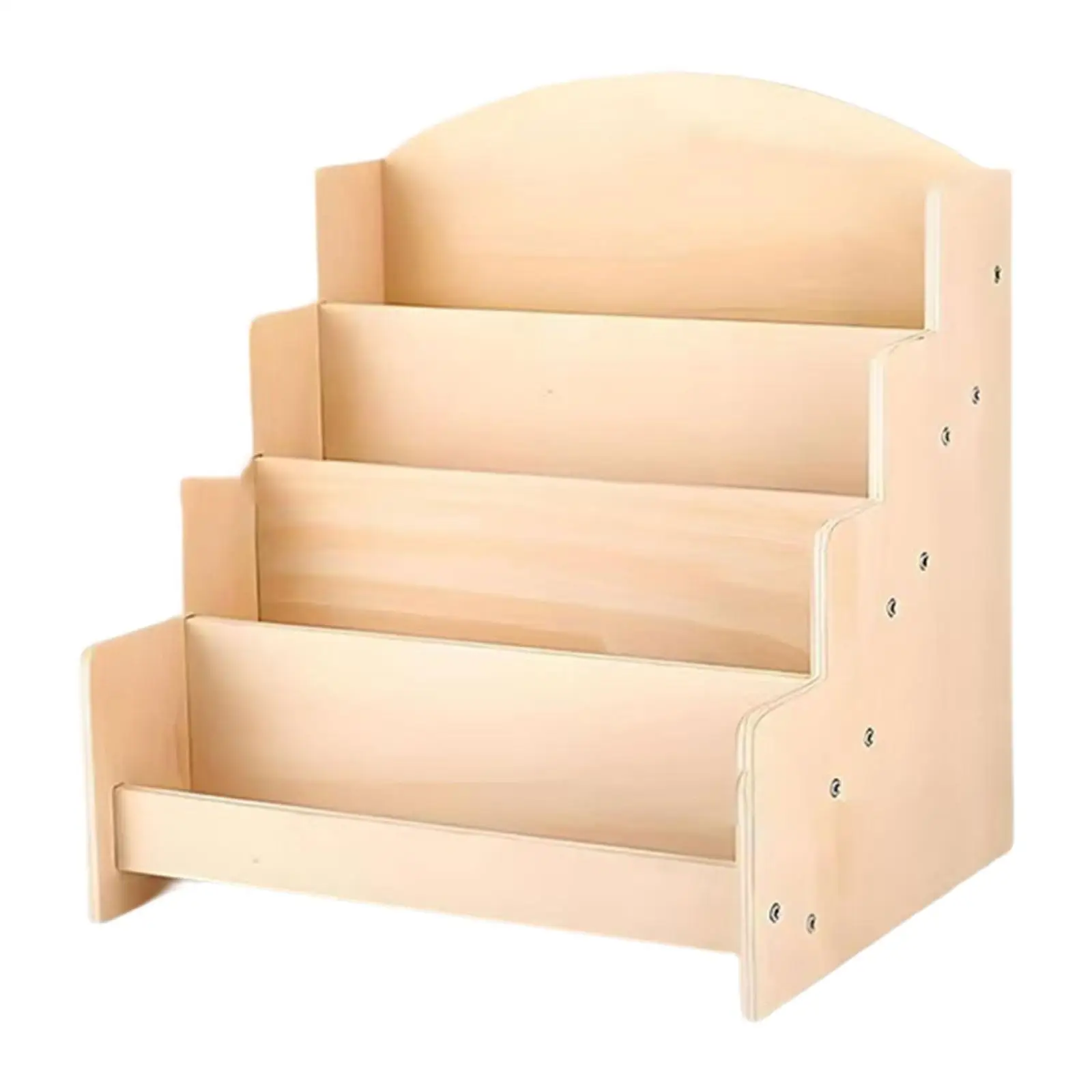 Multipurpose Wooden Card Display Rack 4 Tier Holder Stand for Greeting Cards and Postcards Home Decor
