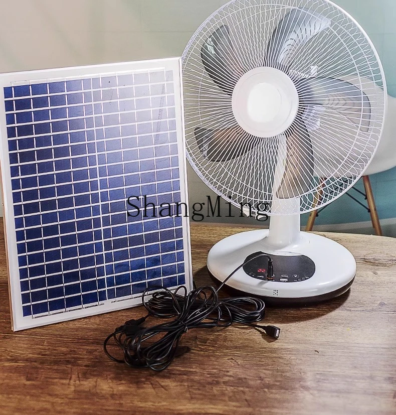 ZYY testa tremante da tavolo per uso domestico con vento forte e ventilatore solare portatile da esterno a lunga durata della batteria