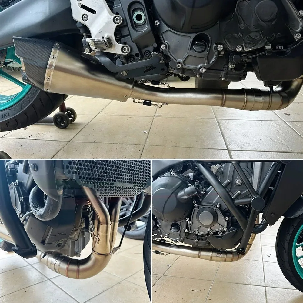 For Yamaha YZFR9 MT09 FZ09 XSR900 Tracer 9 900 / GT 2021-2026 Escape 51MM Slip-On Motorcycle Exhaust System Header Link Pipe