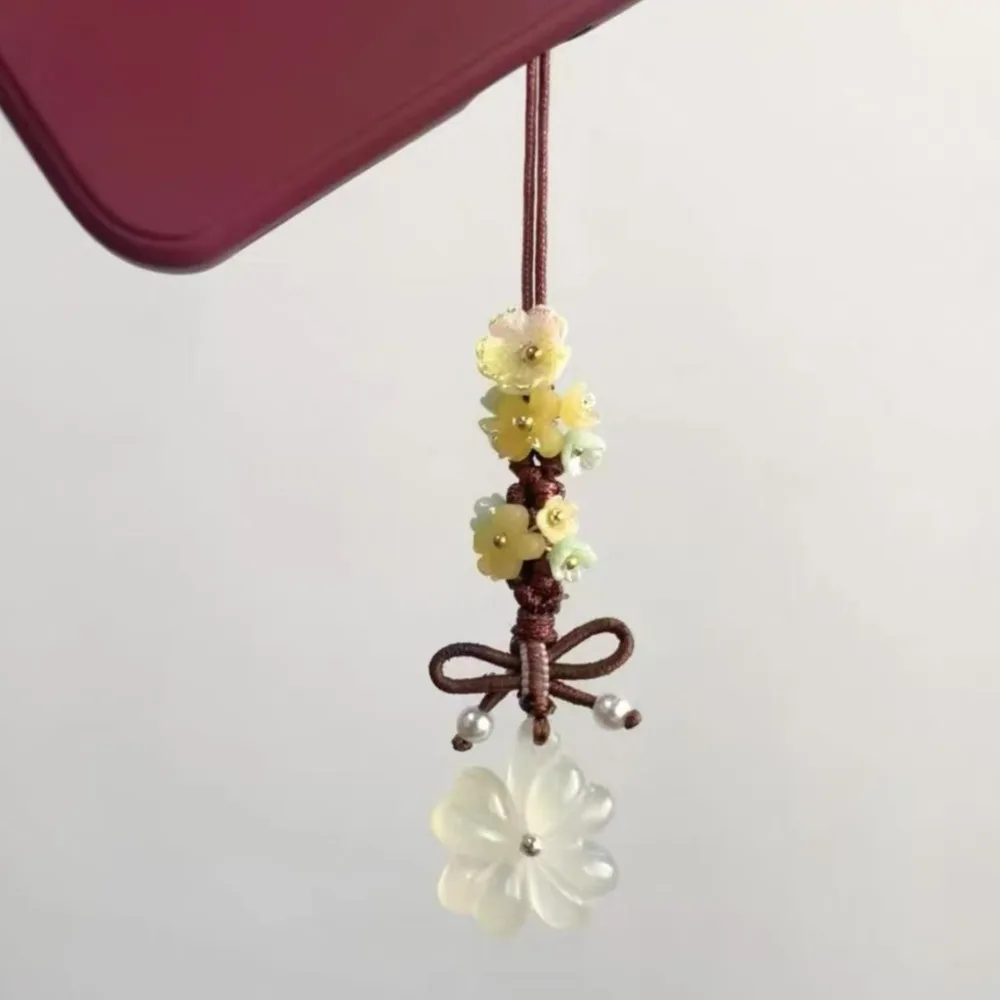 Nuovo stile cinese farfalla cinghie per cellulare fiore in rilievo fascino del telefono estetica fatta a mano cordino per telefono in cristallo regali pendenti