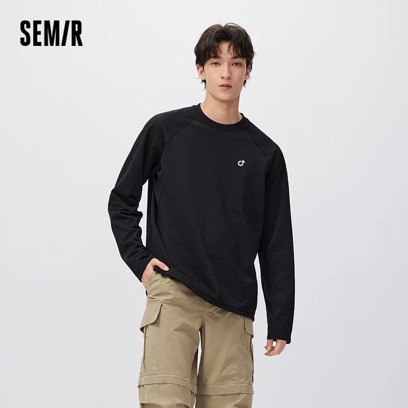 Semir Men Knit Tshirt Moisture Wicking Quick Dry Breathable Reflective Detail Graphic Print Raglan Sleeve 2026 New