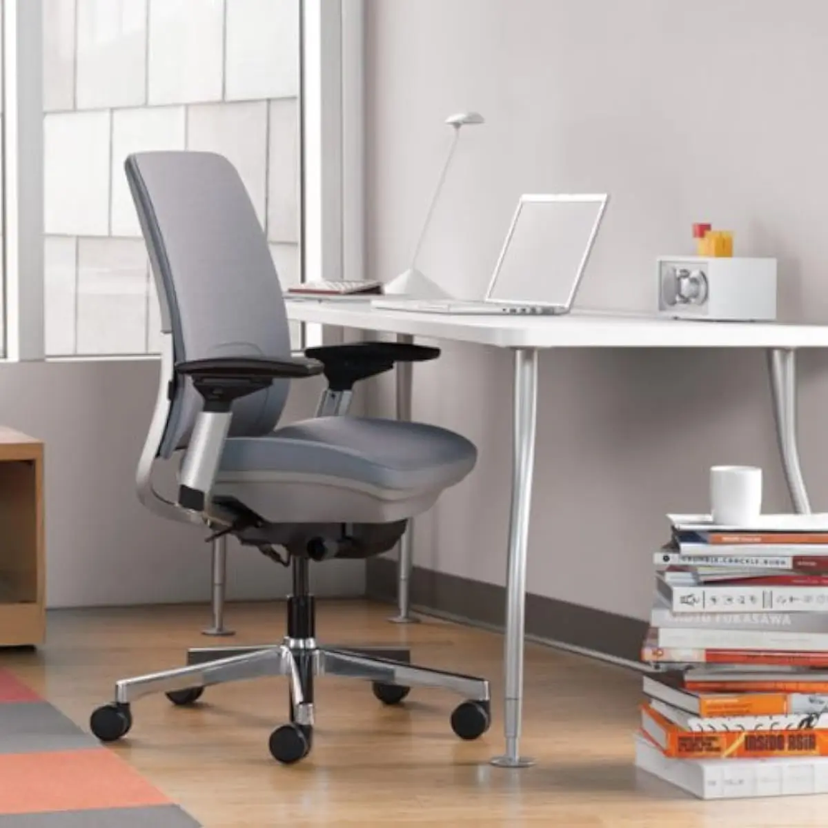 Amia Ergonomic Task Chair with Adaptive LiveLumbar Support, Flexible Edge Seat, 4D Adjustable Arms, Full Recline Lock, Polyester