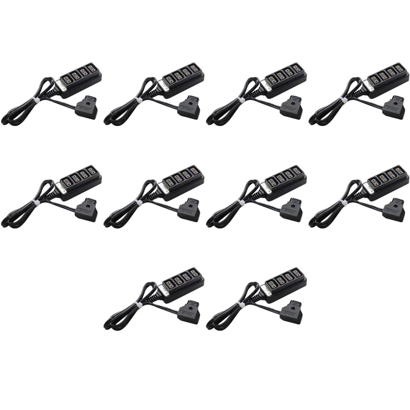 

FULL-10X D-Tap Male To 4-Port P-Tap Female Camera Power Supply Distributor DTAP Fourway Splitter