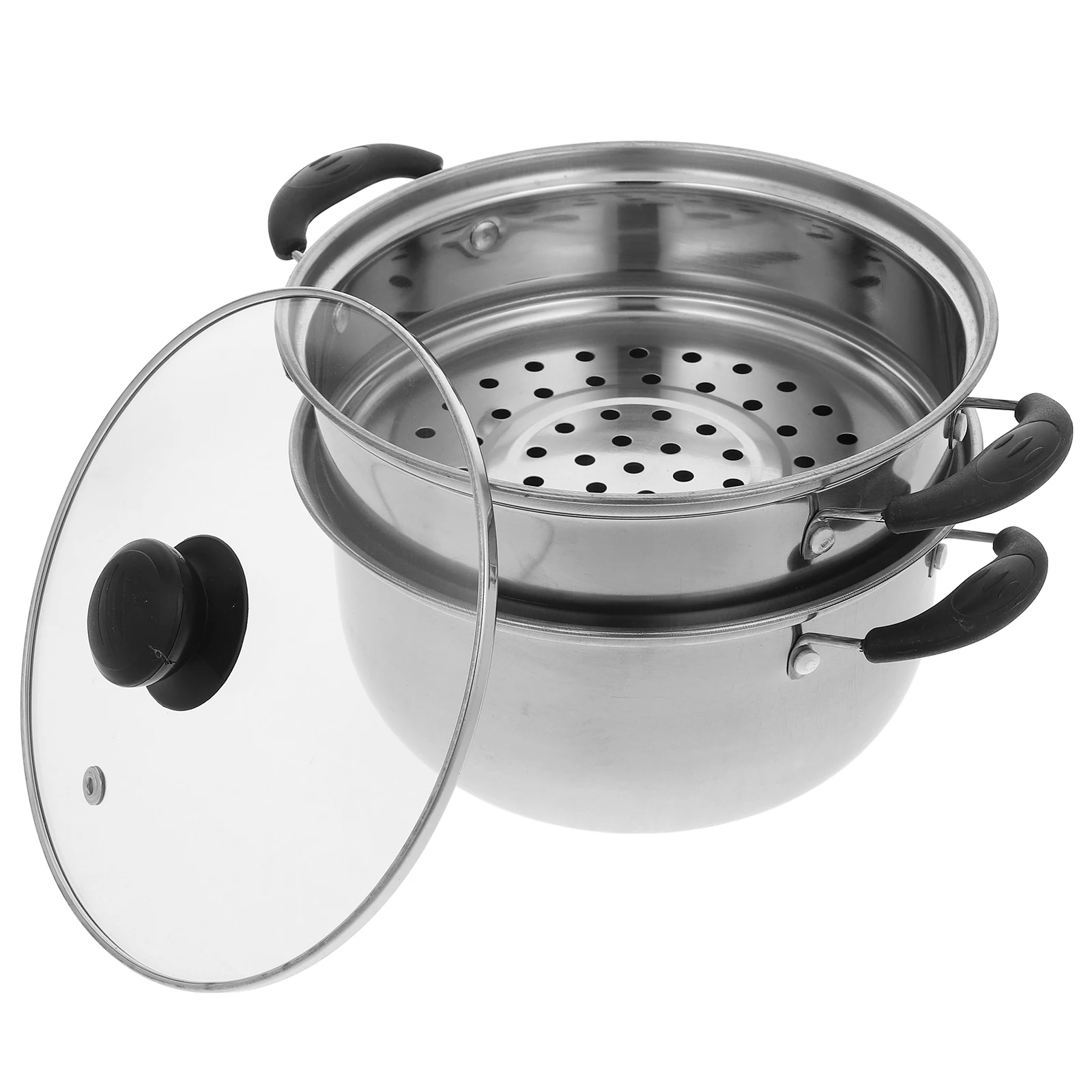 Steamer Pot Stock Pot Soup Pot Saucepan Cooking Steaming Cookware Lid Vegetable Dumpling Stock Sauce Food Stove Kitchen Tools