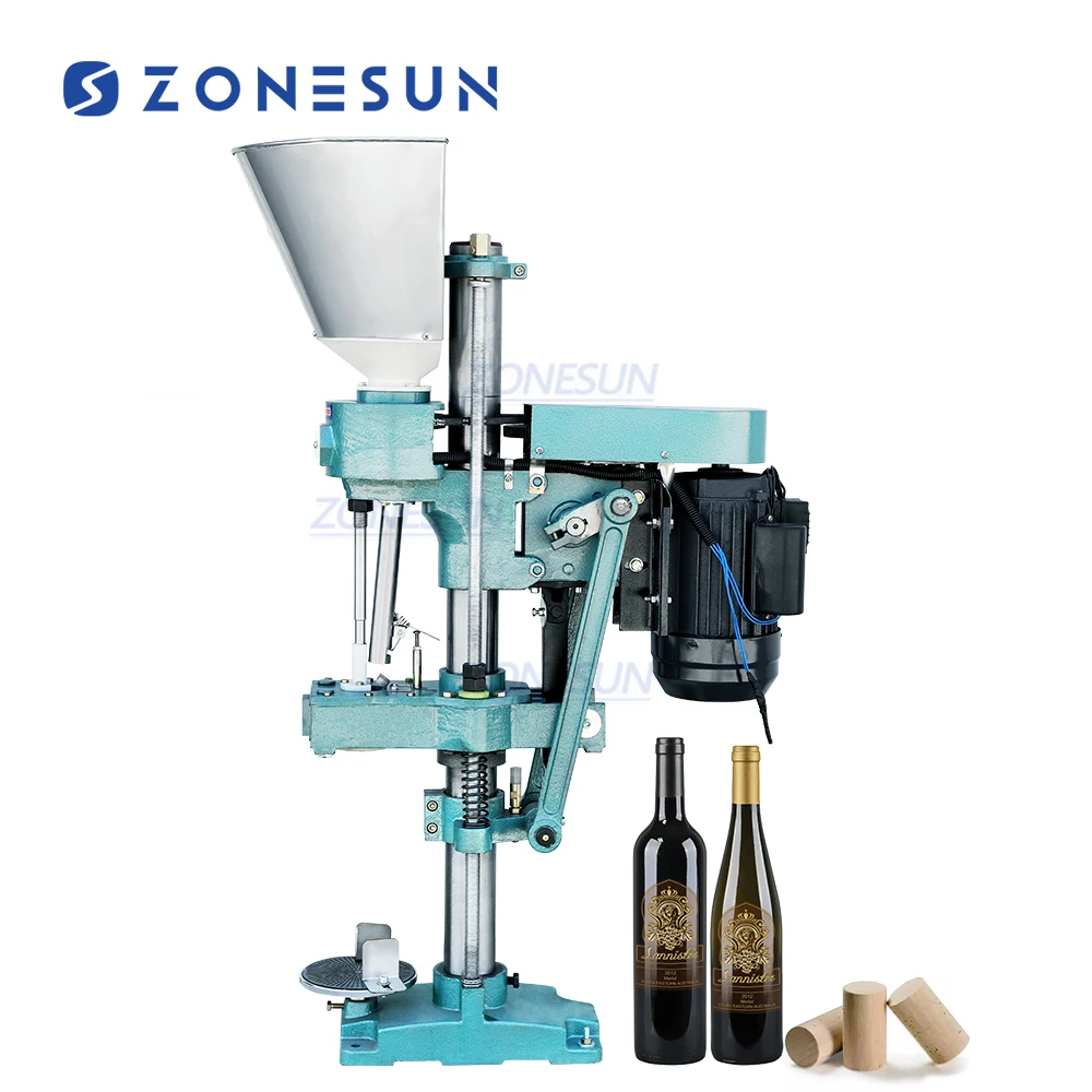 ZONESUN ZS-XGDSJ1 Semi Automatic Single Head Cork Stopper Glass Wine Bottle Capping Pressing Machine