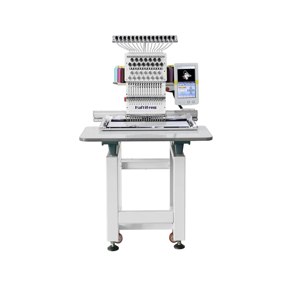 1 آلة تطريز الرأس لشعار القميص وشعار القبعة والتطريز المسطح