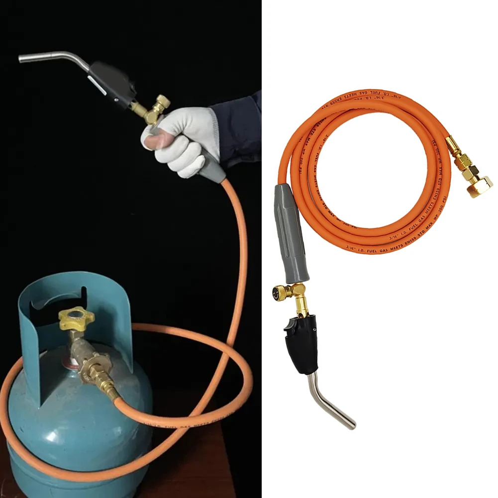 Copper Gas Welding Torch with 2m Hose for Sheet Metal Repair High Temperature Heating Charcoal Lighting and Cooking