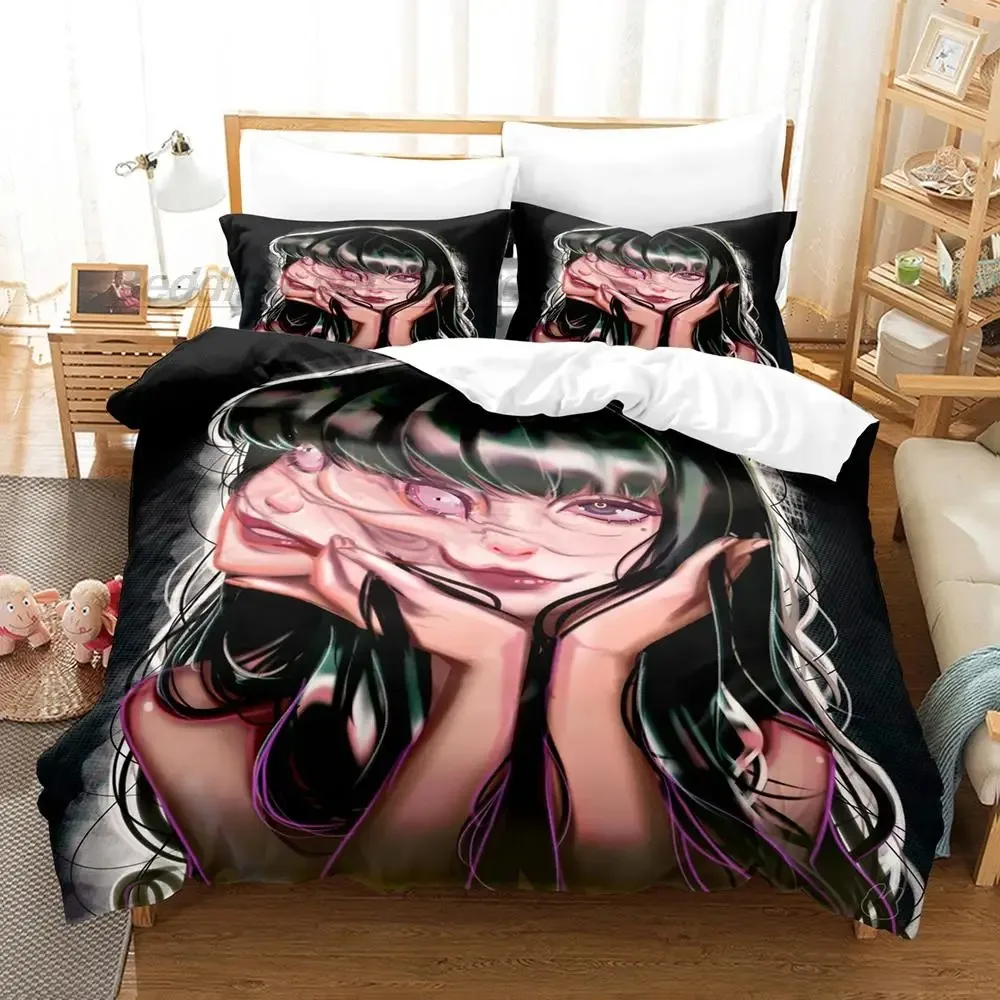 

Man Manga Junji Ito Bedding Set Single Twin Full Queen King Size Bed Set Aldult Kid Bedroom Duvetcover Sets 3D Print Halloween