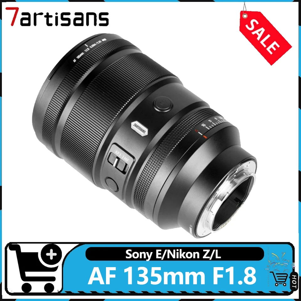 7artisans AF 135mm F1.8 Large Aperture Auto Focus Telephoto Camera Lens Compatible with Sony A7S Nikon ZFC Leica SL1
