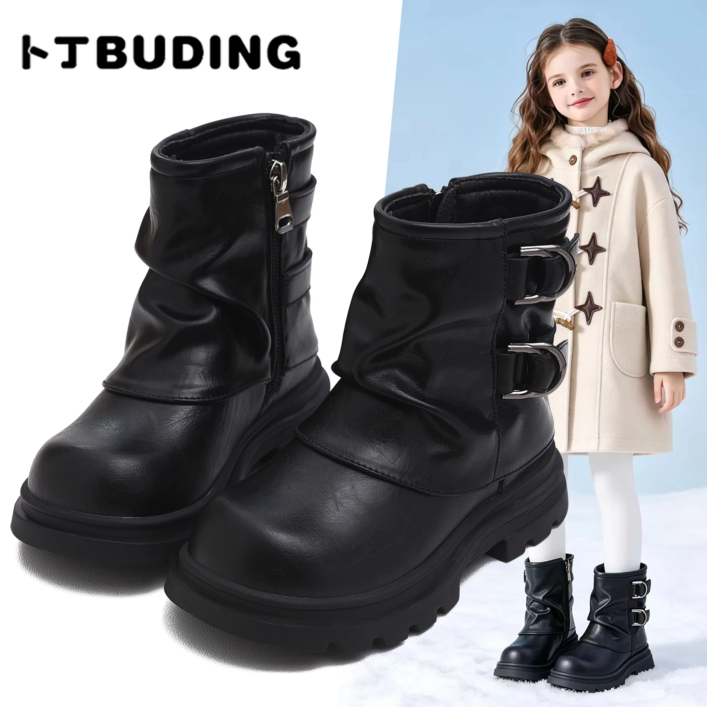Children's short boots, stacked boots, girls' cotton boots, autumn and winter new styles, children's shoes, little girls' boots,