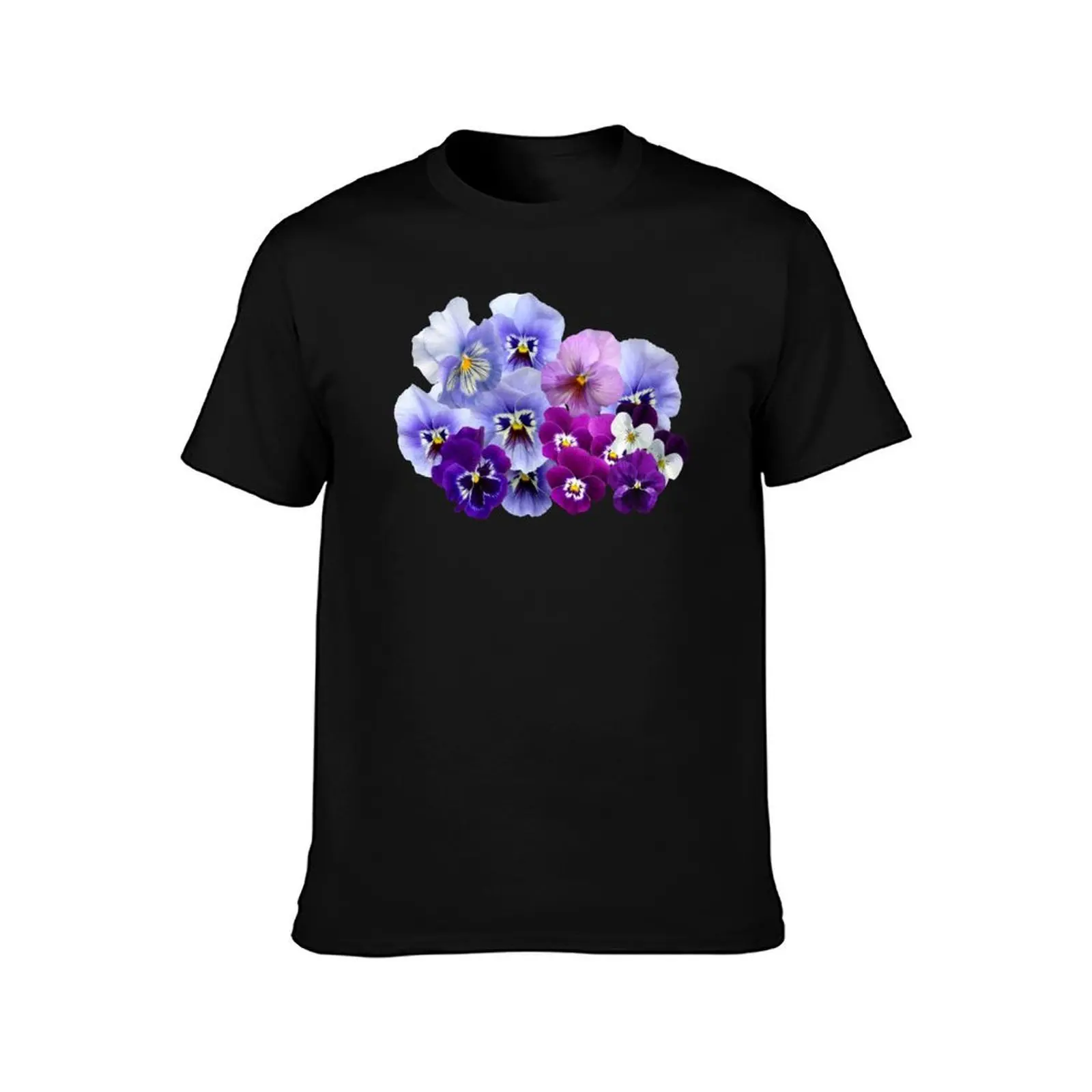 Floral Pattern Purple Violets Violas Flowers Forget-me-nots T-Shirt Holiday Outdoor T-Shirt