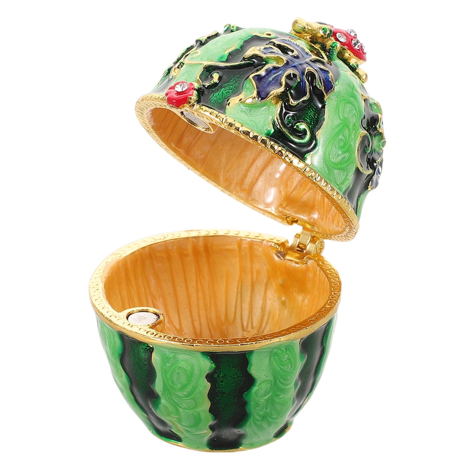 

Enamel Jewelry Box Case Container Keepsake for Vintage Metal Watermelon Organizer