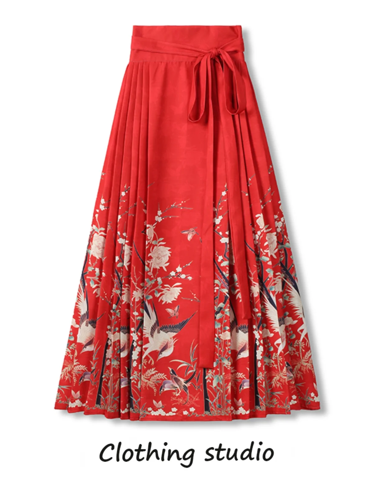 

Ele Slimming Floral Print Hanfu f Skirt High Waist A-Line Silhouette Traditional Chinese Culture Sle Women's Faion