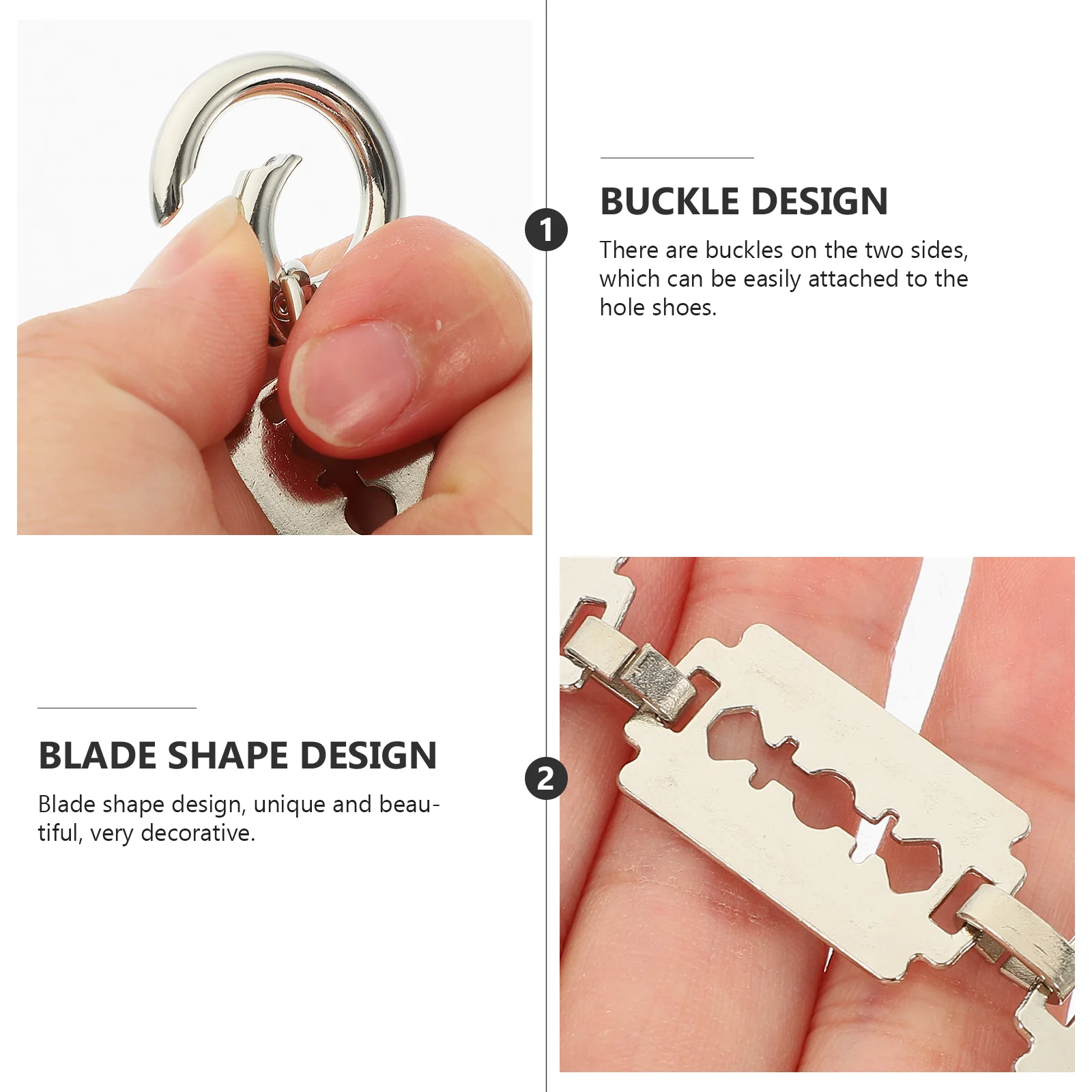 

2pcs Metal Punk Decoration Chains For Sneakers Boots Shoe Chain Sandals Shoe Diy Accessories Decor Charms