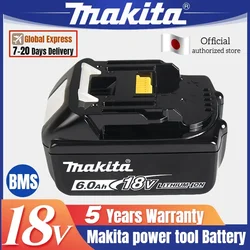 100% Original Makita 18V 6.0Ah Battery BL1860b compatible Makita 18V Power tool DDF487 DTW700 Lithium-Ion battery Replacement